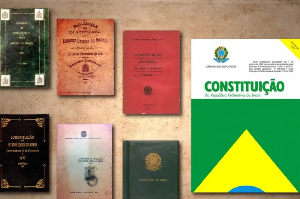 Capa de todas as Constituições do Brasil.