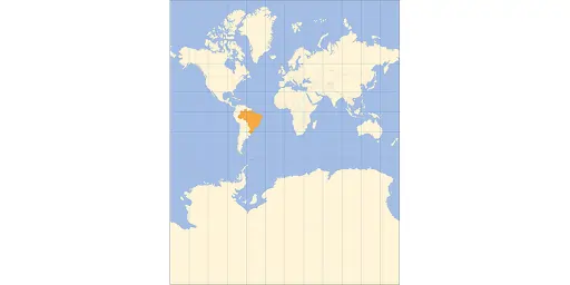 Mapa-múndi da Projeção de Mercartor.