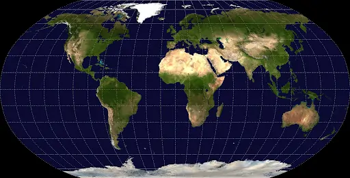 Mapa-múndi da Projeção de Robinson.
