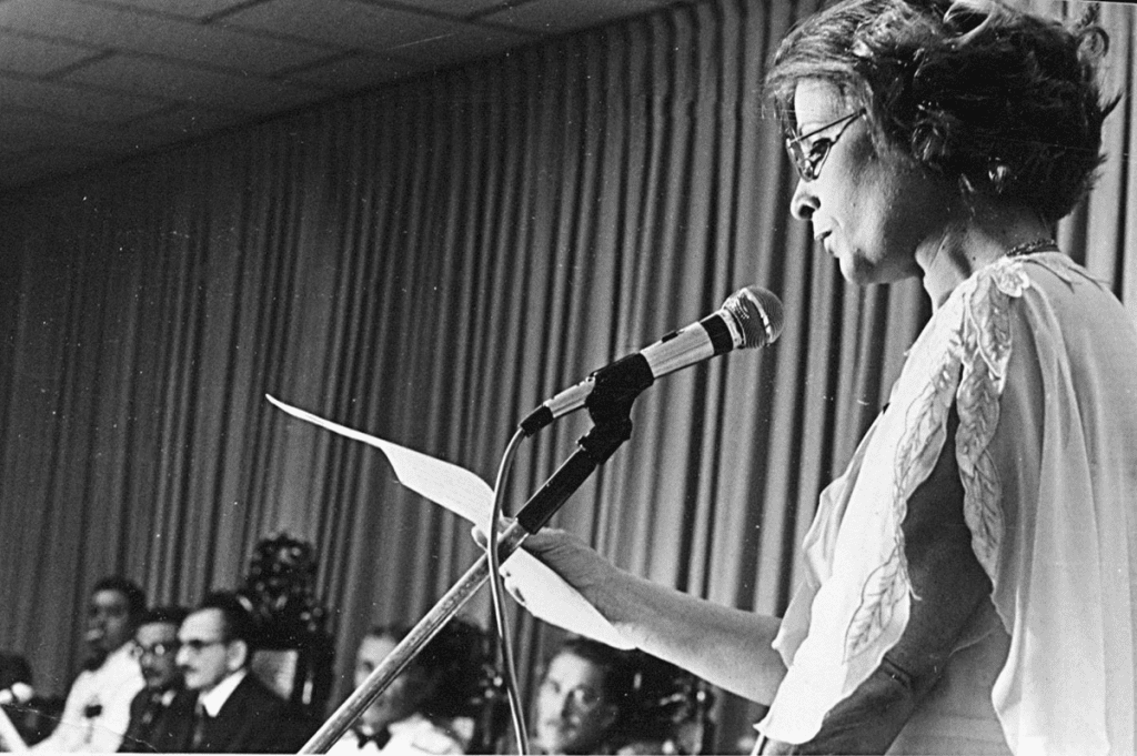 Eunice Michiles durante seu mandato como senadora (1979-1987). (Foto: Arquivo/Agência Senado)